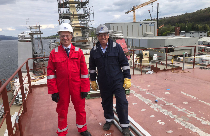 Graham Simpson MSP at Ferguson Marine 